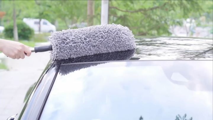 Super Soft Microfiber Car Duster Exterior with Extendable Handle,  Multipurpose Duster,Interior &Exterior Cleaning Tools,Scratch Lint Free  Dashboard Detailing Brush for Car