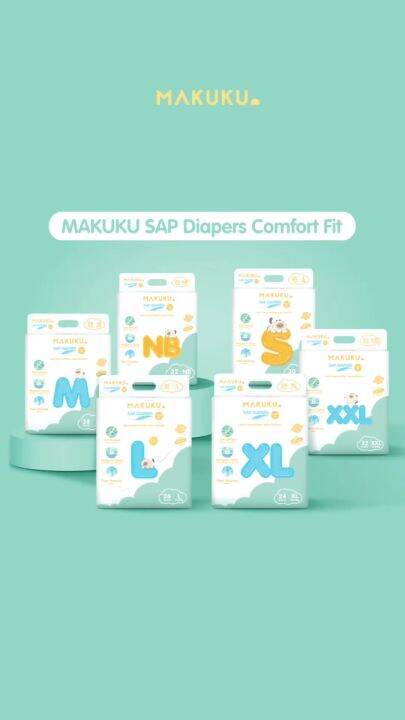 [BEST SELLER] MAKUKU SAP Diapers Comfort Fit Mini ALL SIZE [NB/S/M/L/XL ...