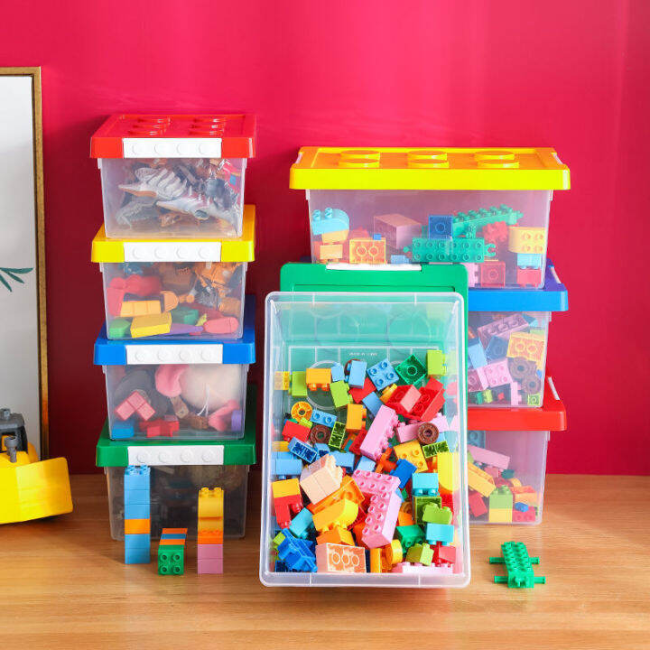 Children's Lego Toy Storage Box Transparent Large Cartoon Storage Snack