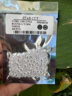 CZ เพชร รัสเซีย WHITE BRILLIANT สีขาว ทรงกลม พลอย 2.75 mm( มิลลิเมตร )(100 เม็ด) American diamond stone ROUND 2.75 MILLIMETER WHITE 100 PCS