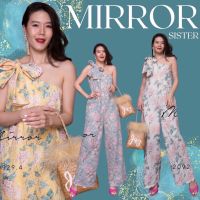 ?Mirrorsister #20929.4 ชุดจัมพ์สูทกางเกงขายาว ชุดลายดอก ชุดปาดไหล่ ชุดเว้าไหล่ ชุดกางเกง ชุดไปเที่ยว ชุดไปงาน