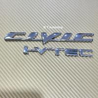 โลโก้ CIVIC I-VTEC ติด FD สีเงิน ชิ้นงานโลหะ ราคาต่อคู่ 2 ชิ้น