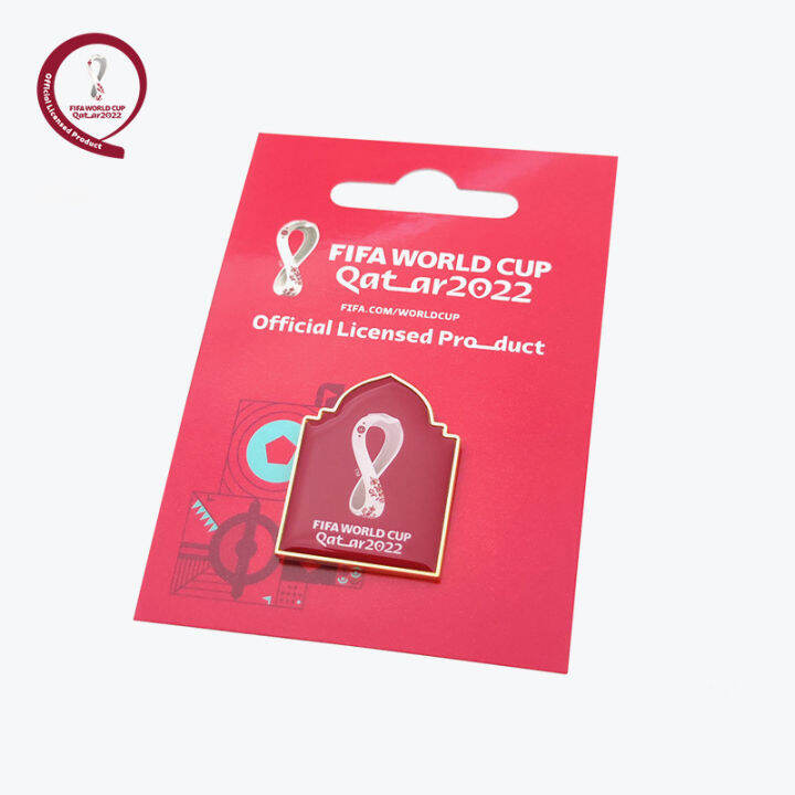 Official Authentic 2022 Qatar World Cup Logo Emblem Plane Shaped Badge