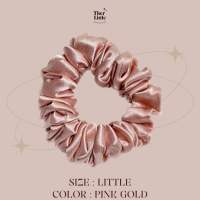 Scrunchie SATIN ไซส์ LITTLE สี Pink Gold ยางรัดผม Handmade