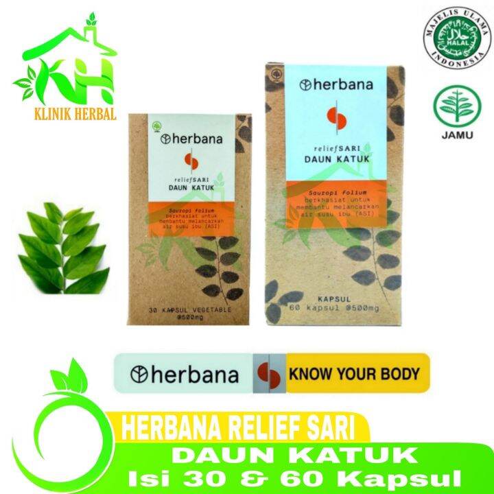 Herbana Relief Sari Daun Katuk Herbana Kapsul Membantu melancarkan
