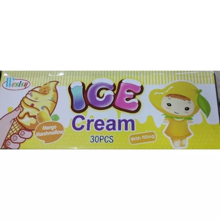 Ice Cream Marshmallows Mango flavor 30 pcs/box Lootbag Filler, Paninda