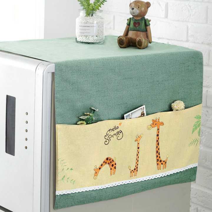 Fabric Double Door Refrigerator Cover Cloth Simple Korean Style Storage