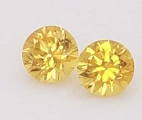 คู่กลม 4 มม. 2 ชิ้น ไพลินเหลืองธรรมชาติ 4mm round pair 2 pieces natural yellow sapphire