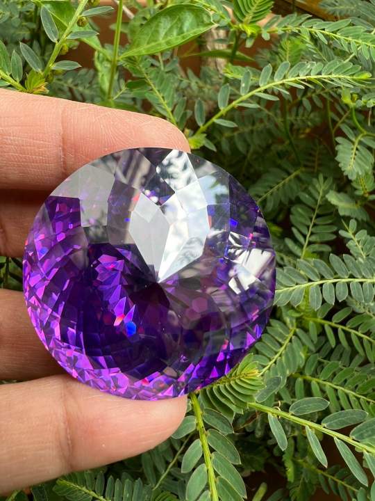 lab-diamond-purple-amethyst-40mm-1-pieces-หนักรวม-200-กะรัต-พลอย-เพชรรัสเซีย-aaa-white-american-diamond-stone-สีขาว-ทรงกลม40x40-มม-1-เม็ด