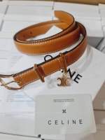 เข็มขัด C*line สายหนังสีน้ำตาล หัวสีทอง ยาว 44 นิ้ว ส่งพร้อมกล่อง Classy