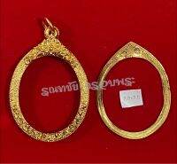 กรอบพับหลังเลี่ยมกันน้ำ เนื้อสตางค์ ชุบน้ำทอง18k ไม่ลอกไม่ดำ  งานแกะมือทำมือทั้งใบ