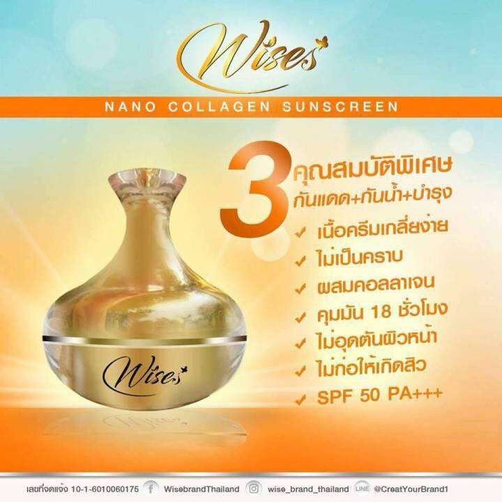 กันแดดไวส์-นาโน-wise-nano-collagen-spf50pa-กันแดดหน้าเนียน-ไวซ์