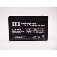 แบตเตอรี่แห้ง แบตเตอรี่คีการ์ด แบตเตอรี่HIP แบตเตอรี่สำรอง (Rechargeable sealed lead acid battery) ยี่ห้อเฮชไอพี(HIP) รุ่น 12V 7AH ของแท้ (Real Product)