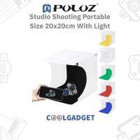 [ส่งใน??]PULUZ Light Box ขนาด 20x20cm  กล่องถ่ายรูปสินค้า พร้อมไฟ LED 2 แผง สว่าง พร้อมฉาก 6 สี พกง่าย พับเก็บได้