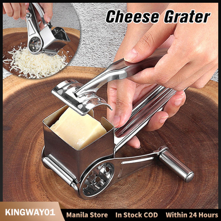 Stainless Steel Manual Rotary Cheese Grater Cutter Ginger Slicer Garlic  Shredder