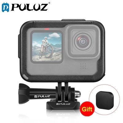 PULUZ Chargeable PA Frame Mount Protective Housing Case Cage with Cold Shoe Base Slot For Gopro HERO 11 / 10 / 9 Black