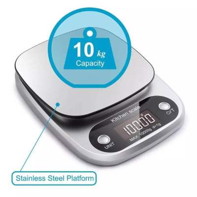 เครื่องชั่งดิจิตอลแสตนเลส รุ่น CH-305 10 กิโล 4 หน่วยตวง รุ่น ใช้ถ่าน (Stainless Steel Kitchen scale) เครื่องชั่ง