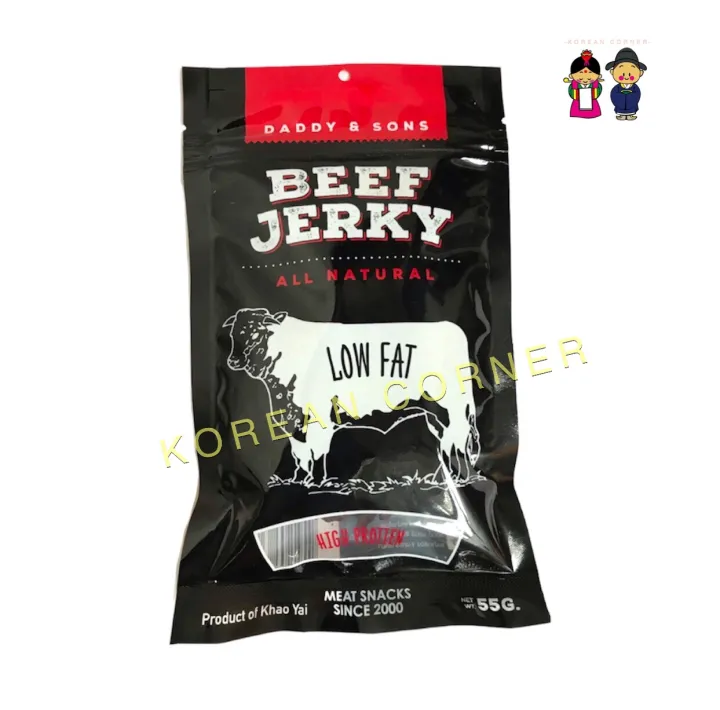 Beef Jerky Protein Snacks Low fat เนื้อแดดเดียว เนื้ออบแห้ง โปรตีนสูง