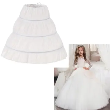 Little Girls Petticoat, White 3-Layered Petticoat