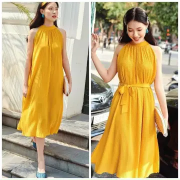 Đầm suông đuôi cá cổ yếm HL24-01 | Thời trang công sở K&K Fashion