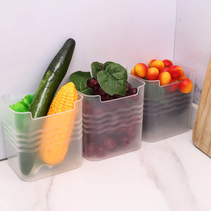 Side Door Refrigerator Plastic Storage Box Fruit and Vegetable Kitchen Multifunctional