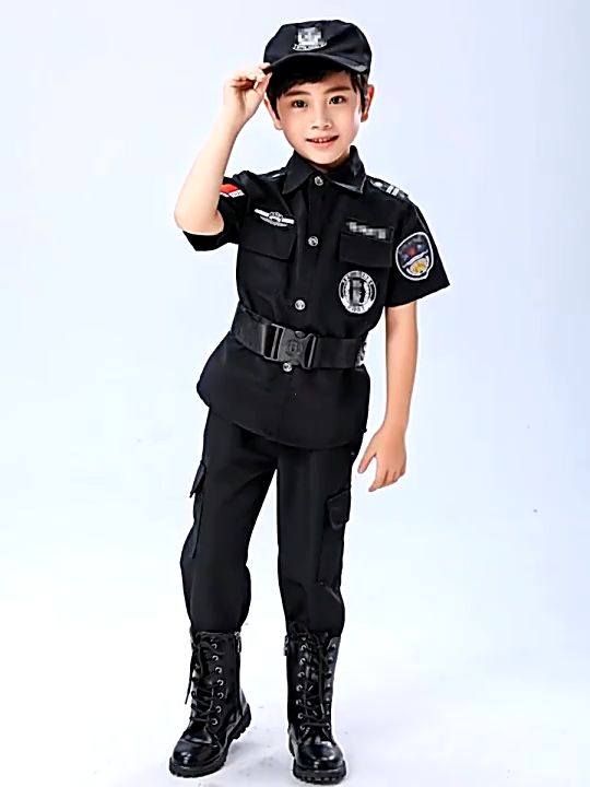 Police costume for kids boys SWAT career guidance outfit for kids ...