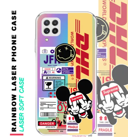 Casing Ponsel Huawei Honor 20Nova 5TNova 7i, Sarung HP OFF-WHITE Label Mickey Laser Pelangi, Transparan Ultra Ramping TPU Tepi Lembut Tahan Guncangan Warna-warni Penutup Kartu Laser Bawaan | Lazada ...