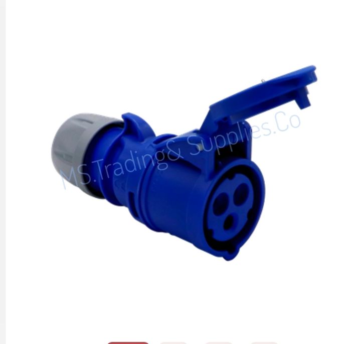 haco-223-6vเต้ารับต่อกลางทาง-ชนิดกันฝุ่น-connector-with-cable-gland-เต้ารับกลางทาง-haco-รุ่น-223-6v-กำลัง-32a-230v-3pin-position-of-earth-contact-6h