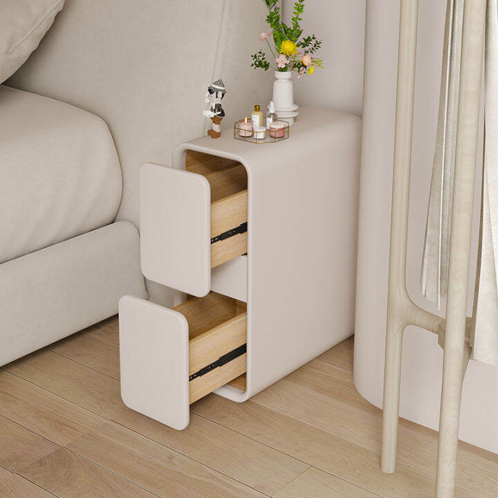 Cream Style Super Narrow Narrow Bedside Table Narrow Edge Small Mini