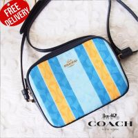 กระเป๋าสะพายข้าง COACH C4222 COACH MINI CAMERA BAG IN SIGNATURE JACQUARD WITH STRIPES