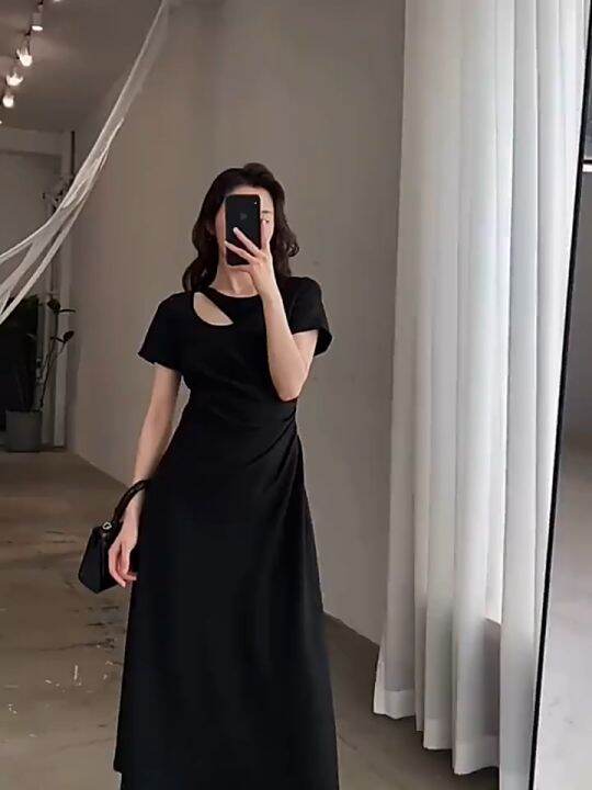 simple long black dress