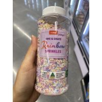 Rainbow Sprinkles ( Coles Brand ) 200 G. โรยหน้าเค้ก , ไอศครีมและของหวาน ( ตรา โคลส์ ) เรนโบว์ สปริงเกิล