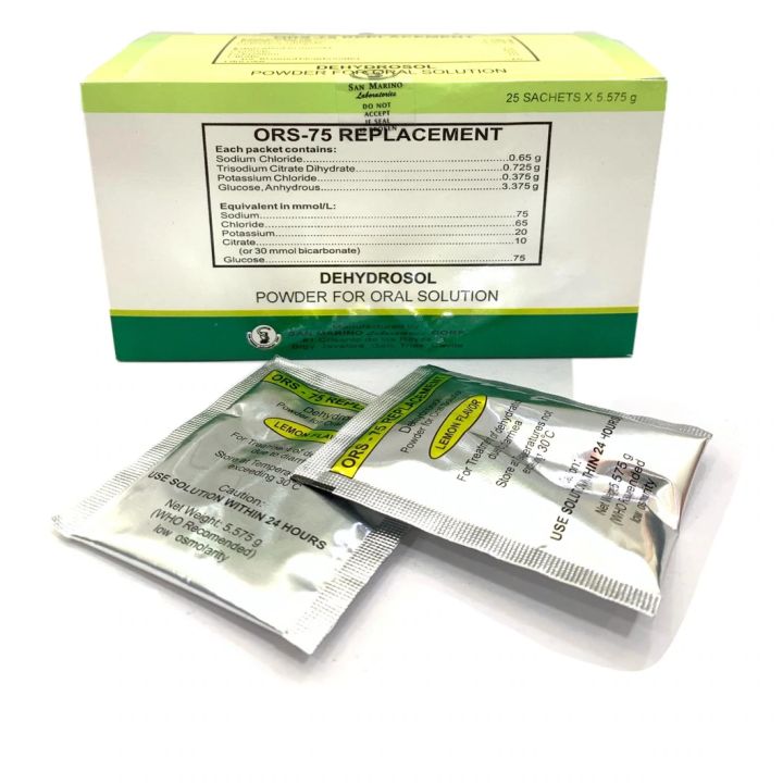 ors 25 sachet 1 box lemon flavor for dehydration and mineral