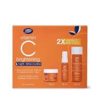 SALE | ชุดเซ็ต boots vitamin C ภายในกล่องมีทั้งหมด 3 ชิ้น ก่อนนอน ตอนกลางคื่น | ไนท์-ไทม์ ไบรท์เทนนิ่ง รูทีน