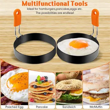 4PCS NEW Egg Fried Mold Silicone Ring Pancake Silica Gel Kitchen Cooking  Tool US