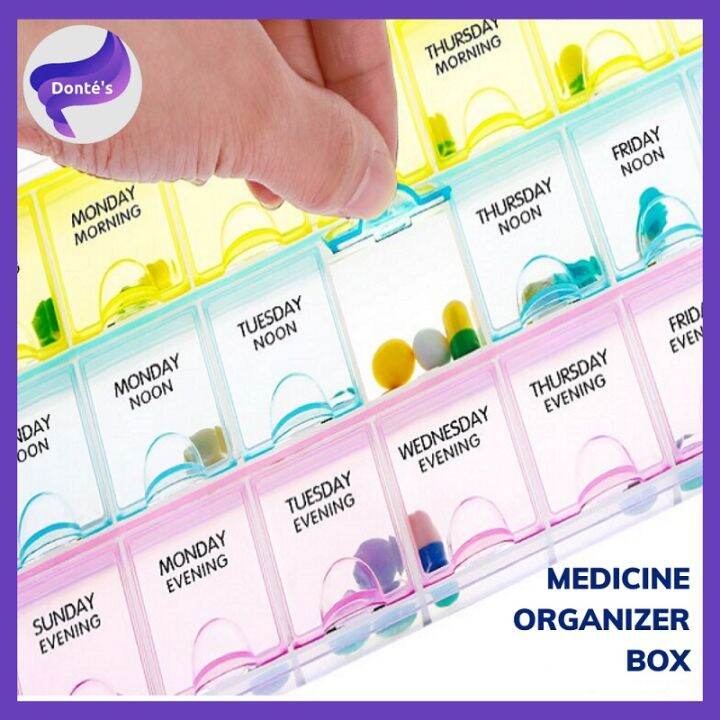 Donte's 21 Slot Medicine Storage Holder Tablet Pill Organizer Medicine