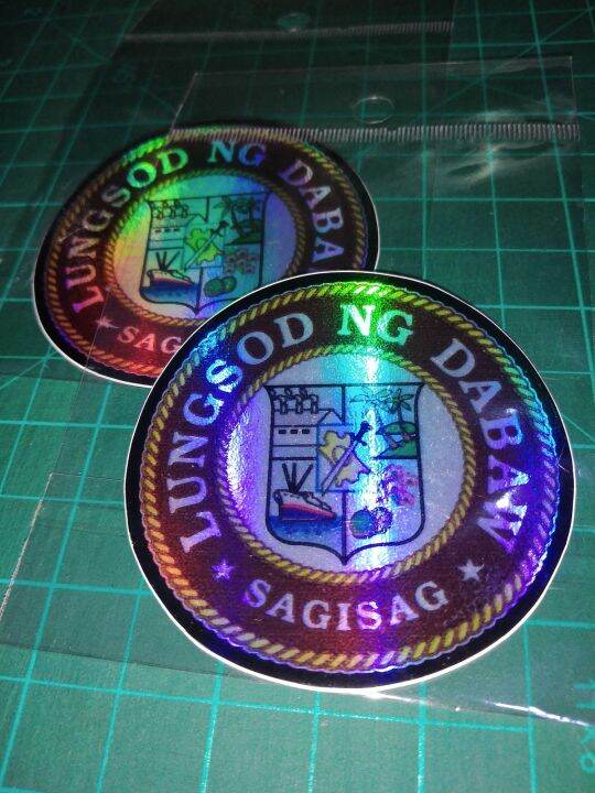 2pcs Hologram sticker Lungsod ng davao logo Sticker hologram Laminated ...