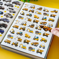 หนังสือสติกเกอร์รถใช้ในการก่อสร้างรถยนต์สติกเกอร์ติดยานพาหนะสติกเกอร์สำหรับเด็ก2-3ถึง6ขวบของเล่นสำหรับเด็กปฐมวัย4ขวบ5ขวบ