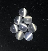 1 PC มูนสโตน catye cabochon 4 มม. ทรงกลม หินธรรมชาติ 100% Moonstone catsye cabochon 4mm round shape 100% natural gemstone