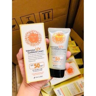 🌟🌟กันแดด3w กันแดดหน้าเงา กันแดดเกาหลี ตัวดังในโซเชียล 3W Clinic Intensive UV Sunblock Cream 🌟