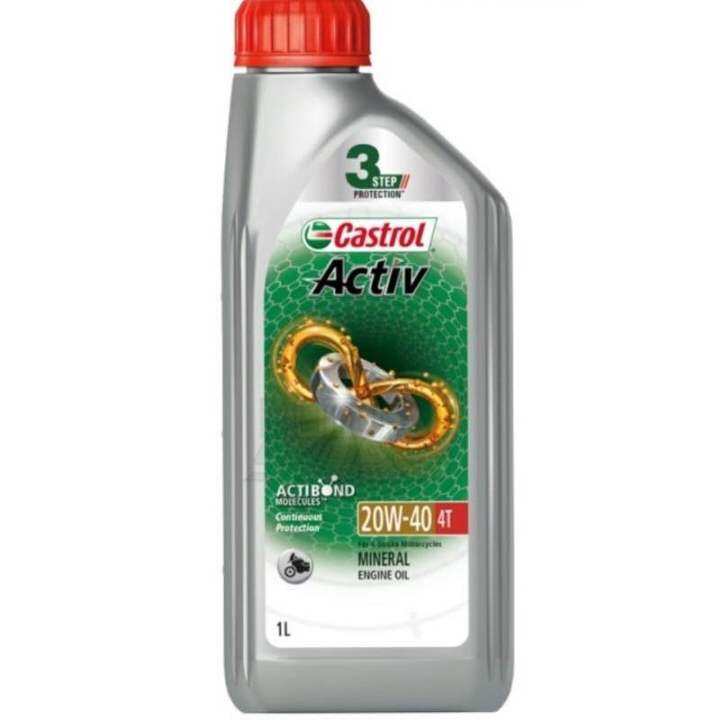 CASTROL ACTIV 4T 20W-40 API SL JASO MA2 ENGINE OIL MINYAK HITAM CASTROL ...