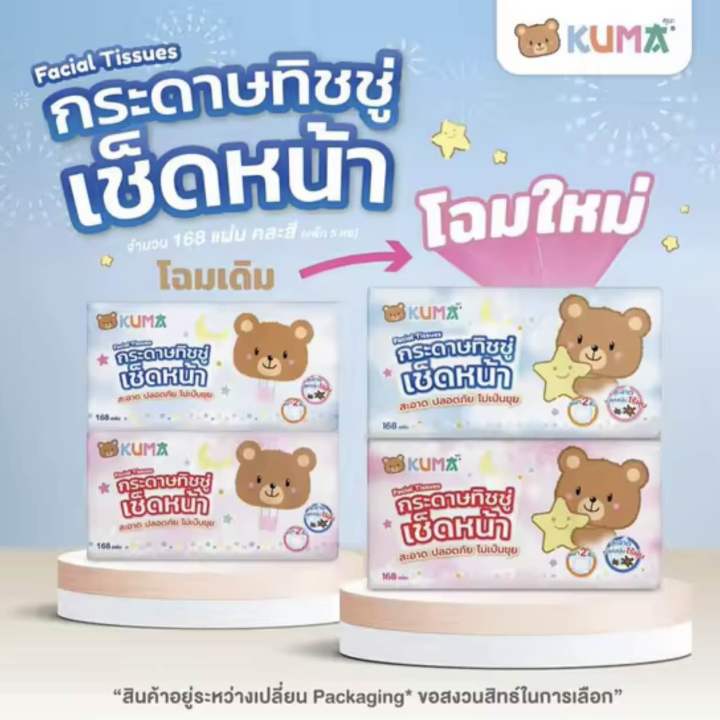 คุมะ-สินค้าพร้อมส่ง-kuma-กระดาษทิชชูเช็ดหน้า-กระดาษคุมะ-ทิชชู่-คุมะ-แพ็คเดี่ยว-แพ็ค-5-ห่อ