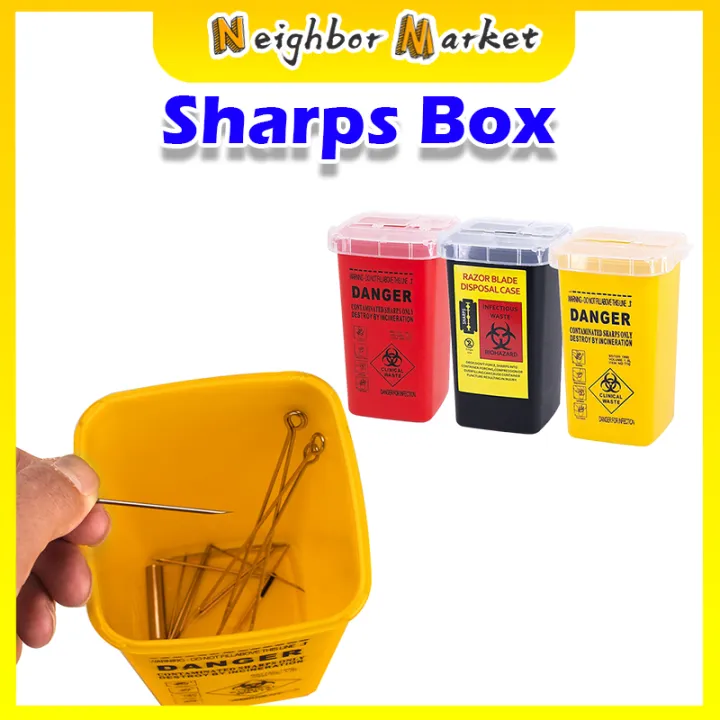 1 L Container Needles Bin Biohazard Tattoo Piercing Needles Disposal