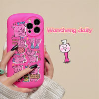 Play Sheng เคสโทรศัพท์มือถือลายลูกหมูน้อยน่ารักลายการ์ตูนภาพสีน้ำมันสีชมพูลายกราฟฟิตีสำหรับ iphone14promax iPhone 13เคสนิ่มซิลิโคนหุ้มทั้งเครื่องกันกระแทกไอเดียสร้างสรรค์ผิวด้านแบบใหม่สำหรับผู้หญิง14Pro 12 14PM