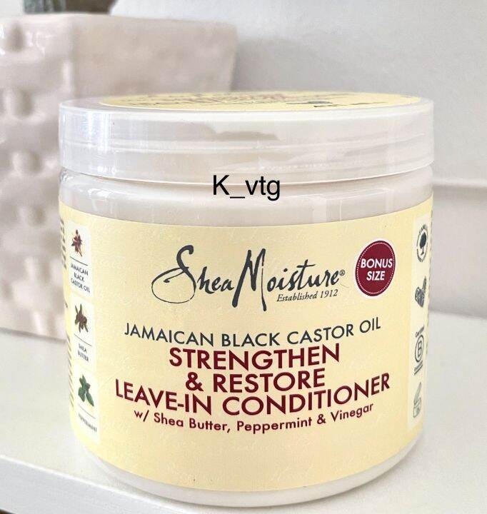 พร้อมส่ง Shea Moisture Jamaican Black Castor Oil Strengthen, Grow & Restore LeaveIn Conditioner