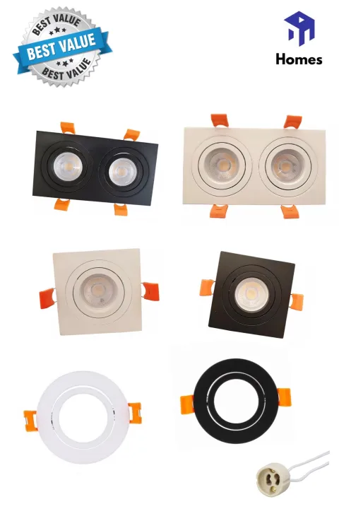 Eyeball Casing GU10 Lamp Holder Spotlight Recessed Eyeball Downlight ...