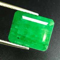 มรกตบราซิล 7.90cts, 13.2x10.7x7.2mm ทรงแปดเหลี่ยม หินธรรมชาติ 100% ไม่เผา Certified  Brazil Emerald 7.90cts, 10.7x13.2x7.2mm Octagon shape 100% Natural Gemstone