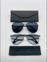 แว่นกันแดด GAMT 60mm. Vintage สีดำ Clear Aviator Sunglasses,Mirrored Lens Designer Women Sunglasses Black