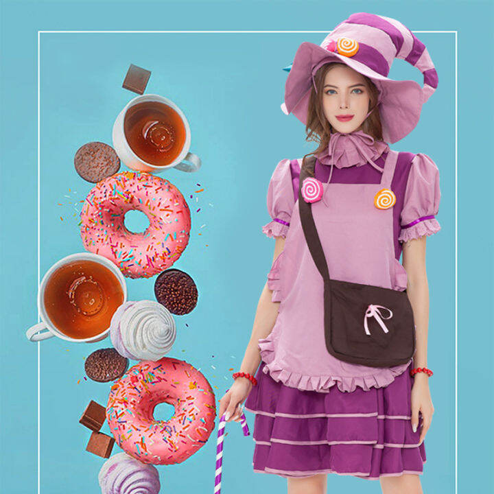 Halloween Adult Costume Cosplay Girl Candy Witch Ball Cosplay Girl ...