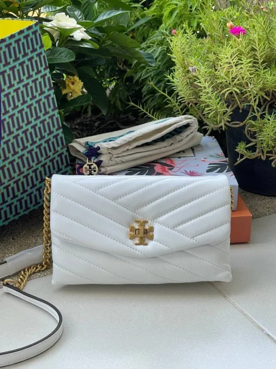 Tory Burch Kira Chevron Chain Wallet Bag Lazada.co.th